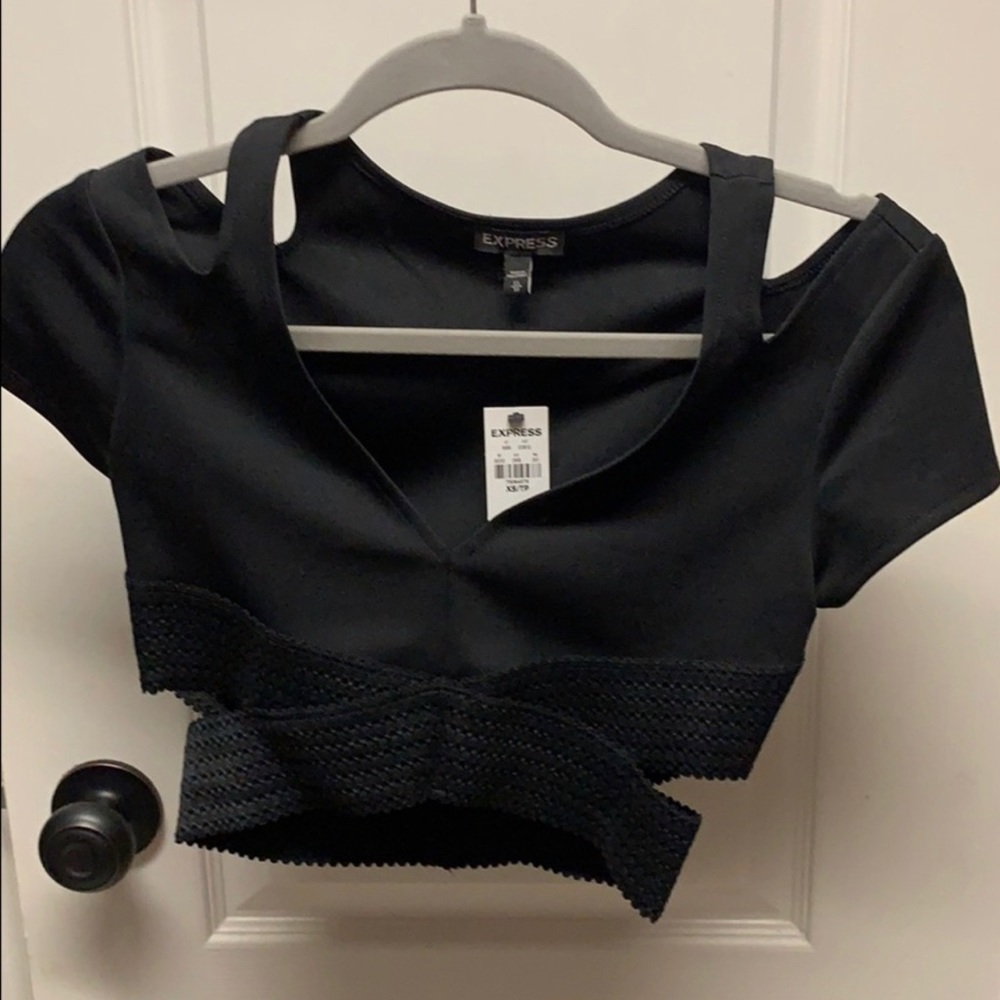 Express Black Crop Top